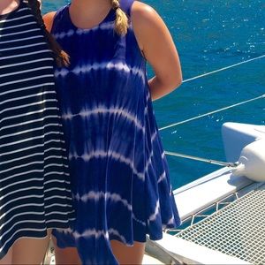 Blue and white tie dye dress